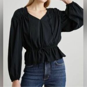 Rails Abra Drawstring Waist Popover Blouse